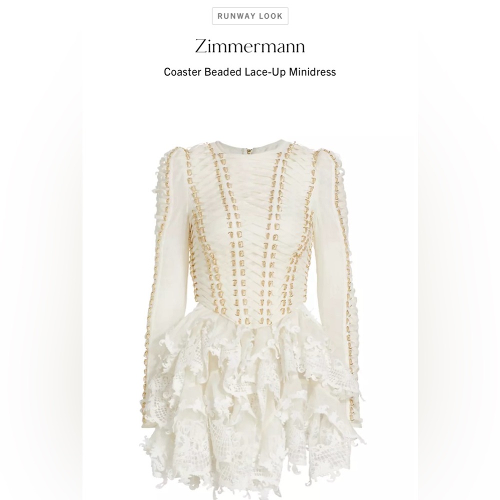 Zimmermann's Coaster minidress features a lace-up corset bodice